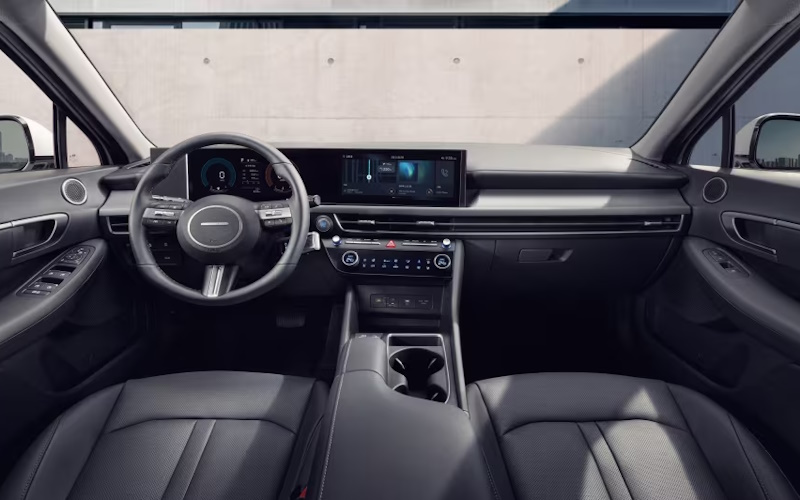 HYUNDAI SONATA 2023 FOLIA PPF DO WNĘTRZA PIANO BLACK EKRANY ZESTAW (1)