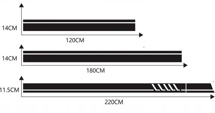 4xMERCEDES NAKLEJKI PASY TUNINGOWE NA BOK,MASKE,DACH W117 C117 X117 CLA AMG