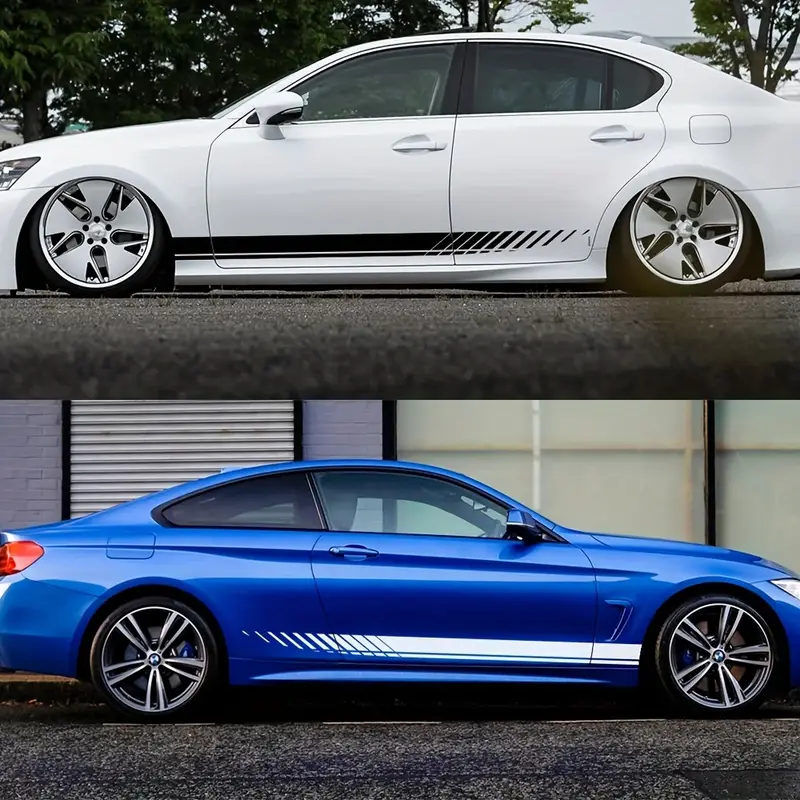 2szt NAKLEJKI PASY TUNINGOWE NA BOK AUTA UNIWERSALNE TUNING
