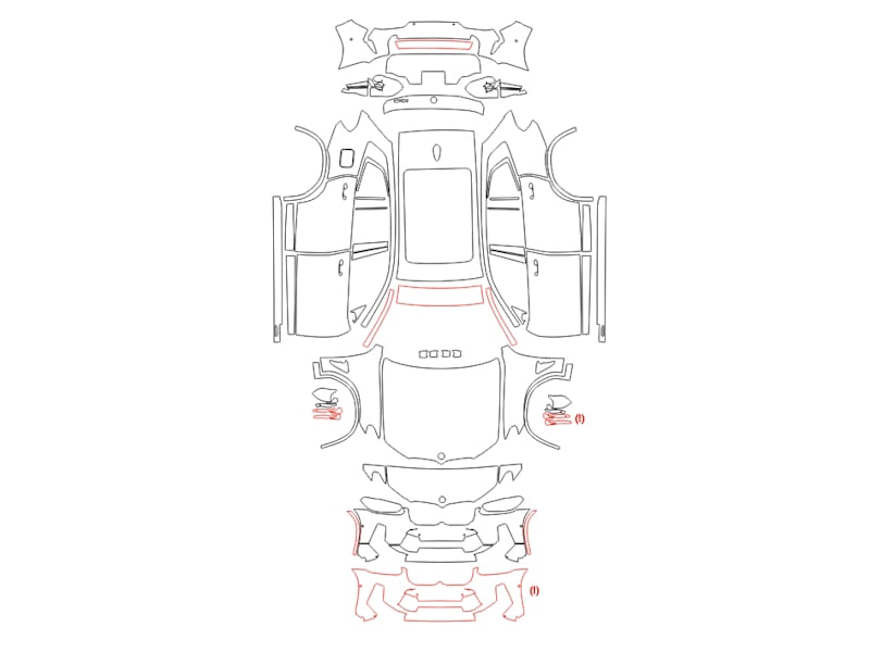 Formatki PPF do karoserii BMW X4 (2021) – zestaw