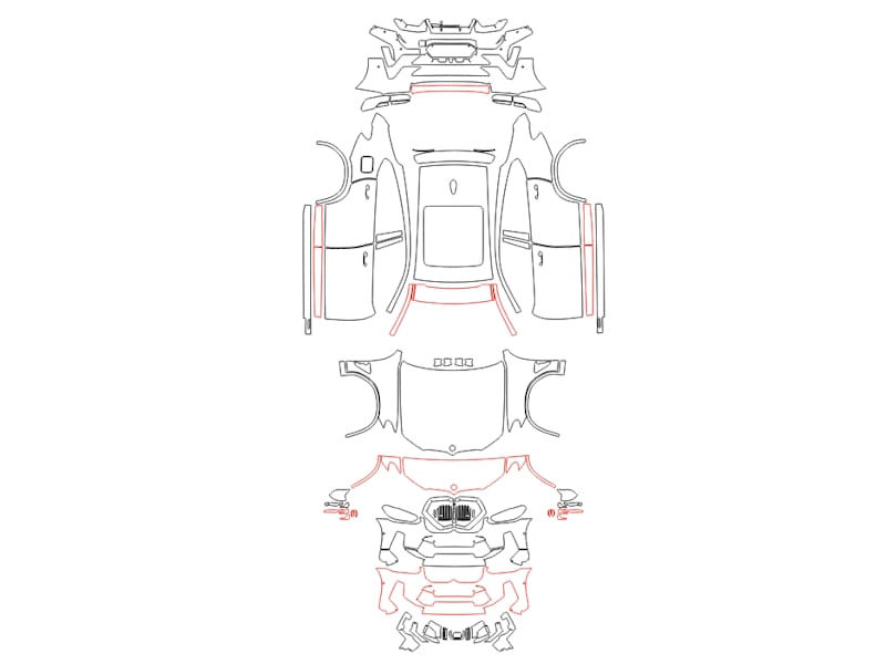 Formatki PPF do karoserii BMW X4 M (2022) – zestaw