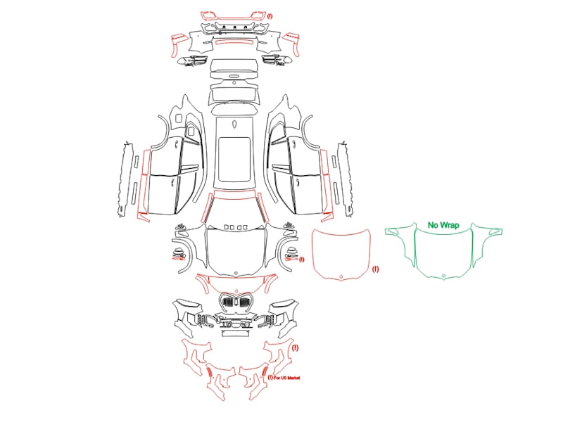 Formatki PPF do karoserii BMW X5 (2023) M-Sport – zestaw