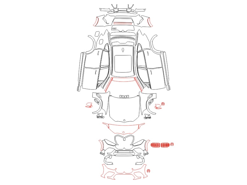 Formatki PPF do karoserii BMW X6 (2020) M – zestaw