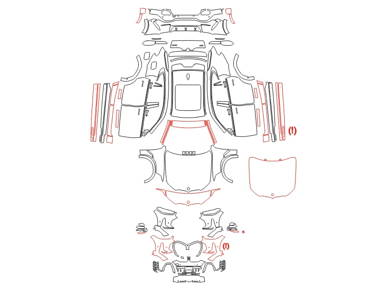 Formatki PPF do karoserii BMW X6 (2023) M-Sport – zestaw