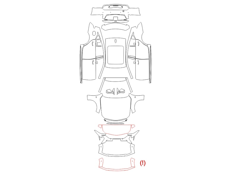 Formatki PPF do karoserii Cadillac CT5 (2024) Sport – zestaw