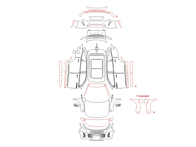 Formatki PPF do karoserii Chery Omoda C9 (2023) – zestaw