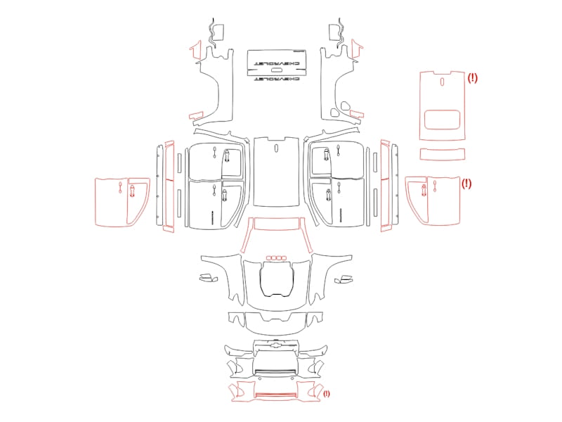 Formatki PPF do karoserii Chevrolet Colorado ZR 2 (2023) – zestaw
