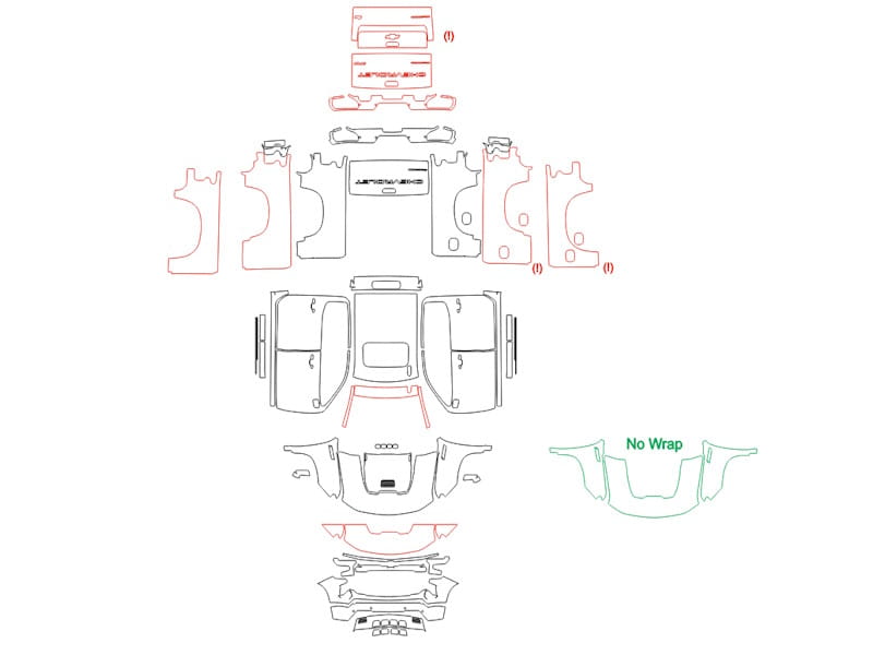 Formatki PPF do karoserii Chevrolet Silverado (2022) Z71 TrailBoss – zestaw
