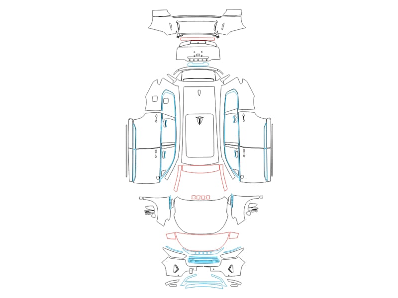 Formatki PPF do karoserii Exeed VX (2021) – zestaw