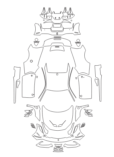 Formatki PPF do karoserii Ferrari 458 (2015) Coupe ITALIA Speciale – zestaw