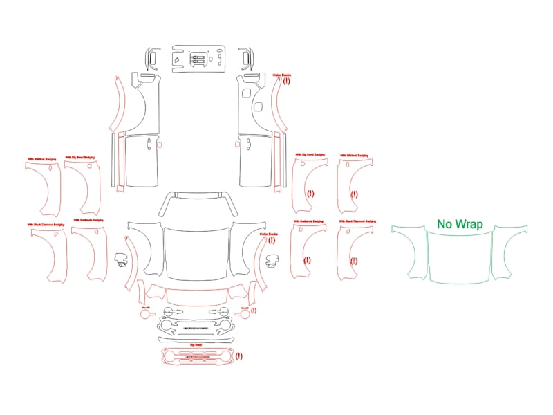Formatki PPF do karoserii Ford Bronco (2021) 2 Doors – zestaw