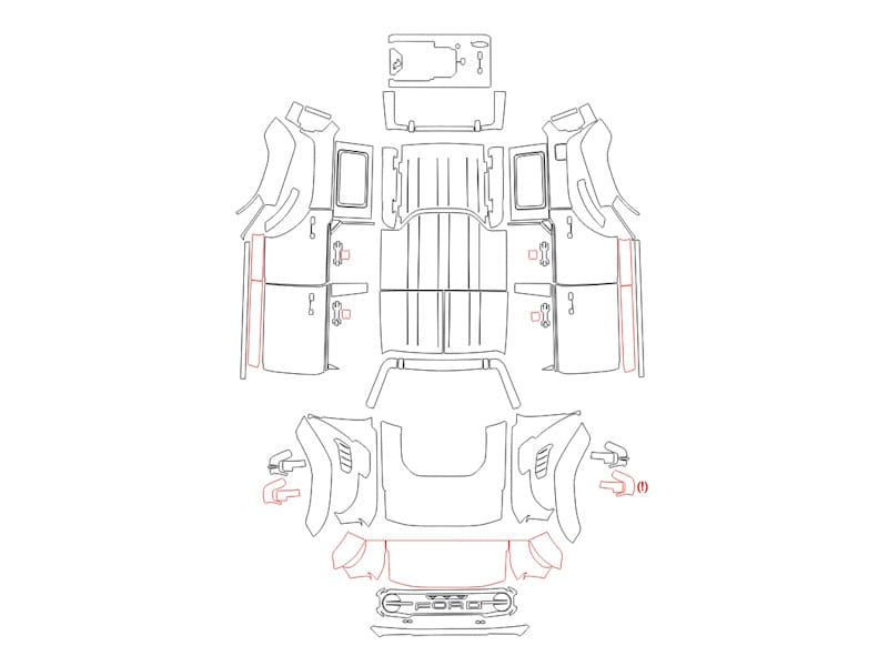 Formatki PPF do karoserii Ford Bronco (2022) Raptor – zestaw
