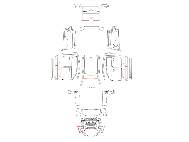Formatki PPF do karoserii Ford Ranger (2022) Wildtrack – zestaw