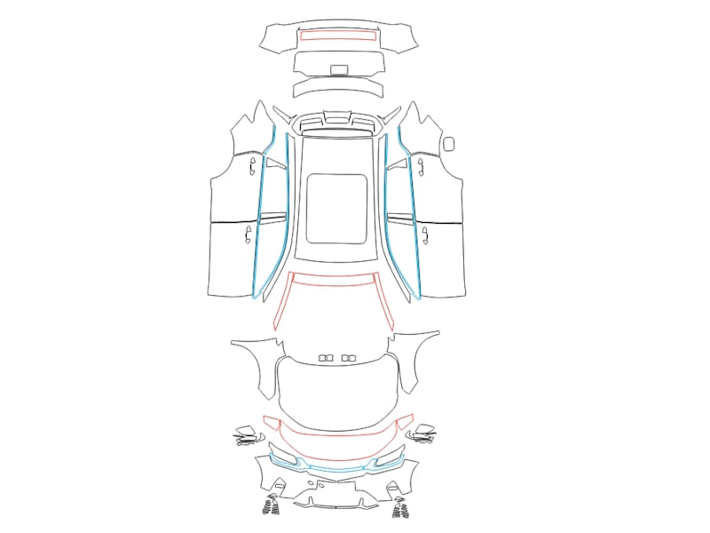 Formatki PPF do karoserii Geely Coolray (2020) – zestaw