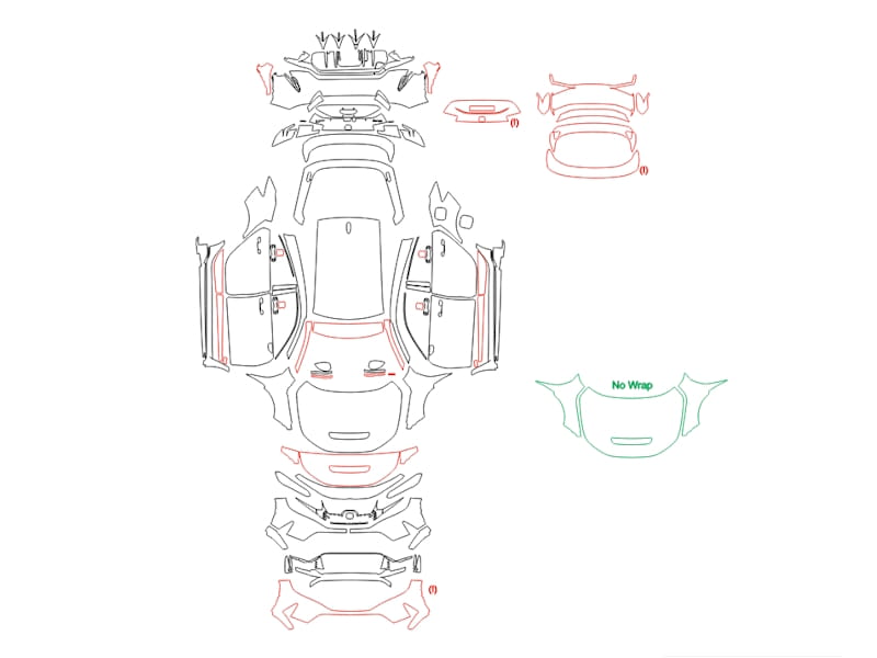 Formatki PPF do karoserii Honda Civic (2022) Type-R – zestaw