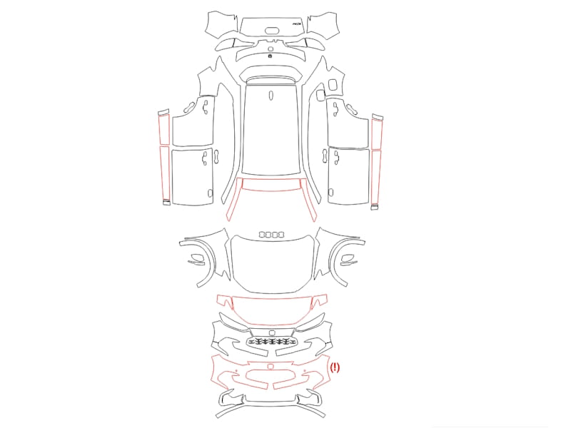 Formatki PPF do karoserii Honda HR-V (2022) Sport – zestaw