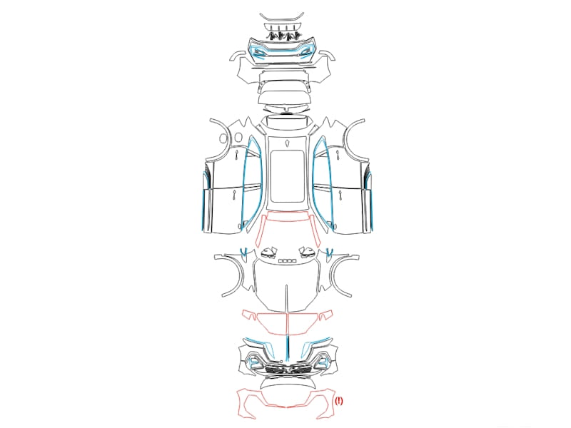 Formatki PPF do karoserii Hongqi HS5 (2023) – zestaw