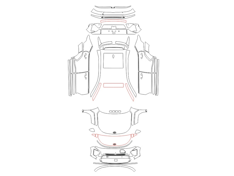 Formatki PPF do karoserii Hyundai Kona (2024) Electric – zestaw