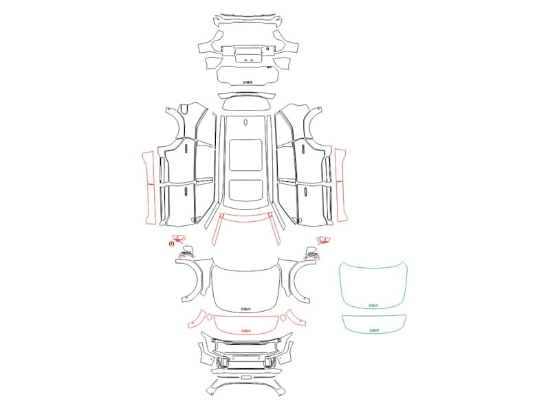 Formatki PPF do karoserii Kia EV9 (2024) GT – zestaw