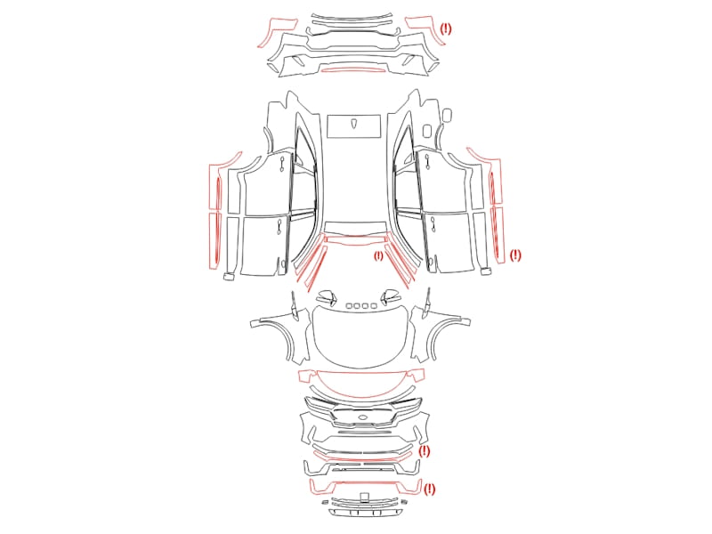 Formatki PPF do karoserii Kia Sorento (2020) – zestaw