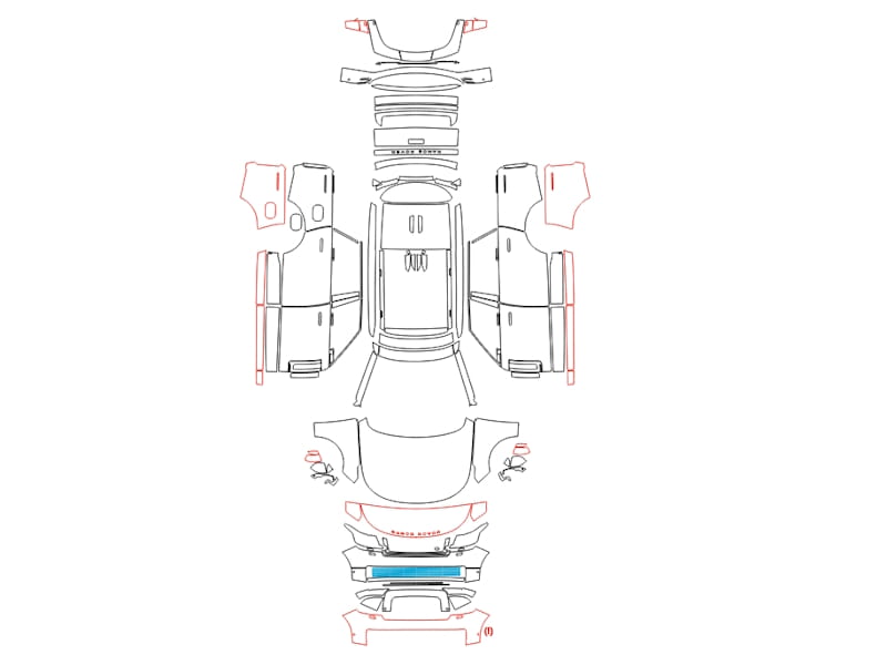 Formatki PPF do karoserii Land Rover Range Rover (2023) SV Long – zestaw