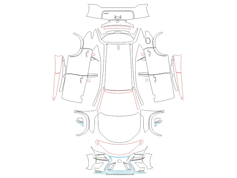 Formatki PPF do karoserii Lexus NX (2018) F-Sport – zestaw