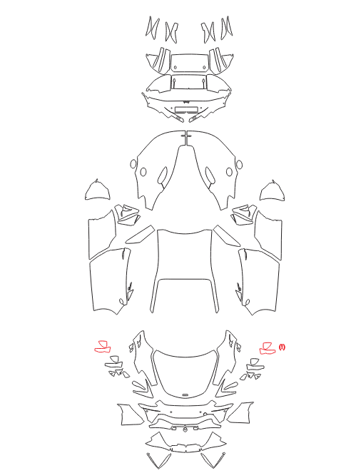 Formatki PPF do karoserii McLaren Artura (2021) – zestaw