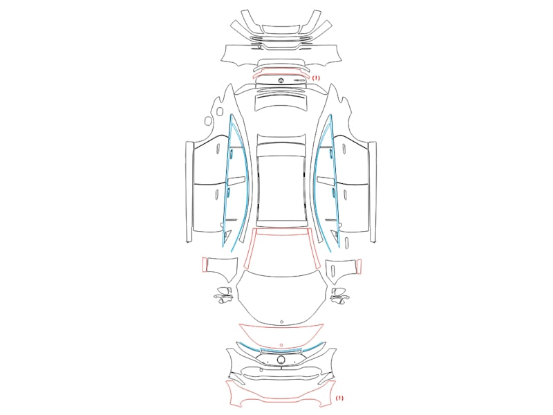 Formatki PPF do karoserii Mercedes-Benz EQS 450 (2021) – zestaw