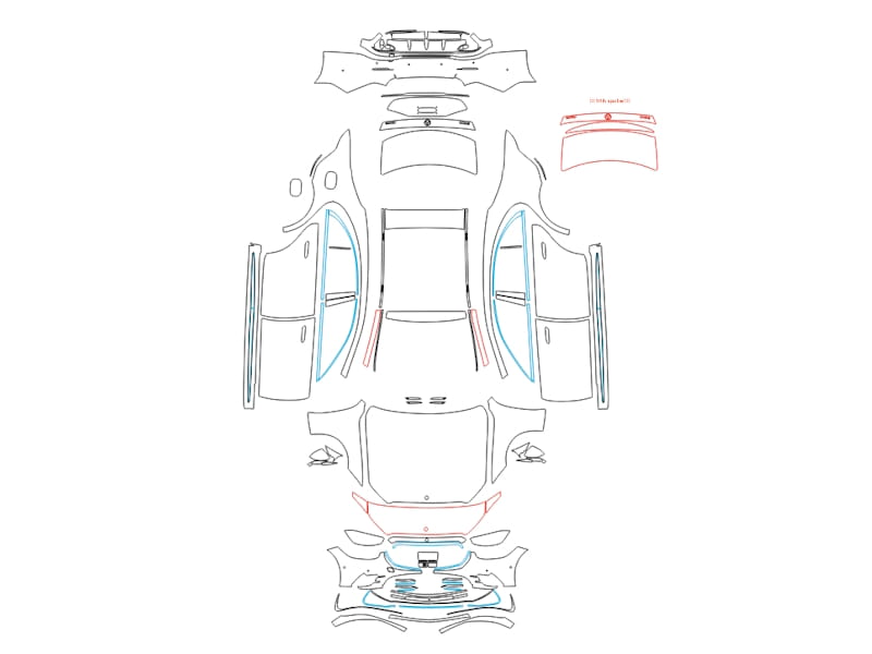 Formatki PPF do karoserii Mercedes-Benz S (2021) AMG – zestaw