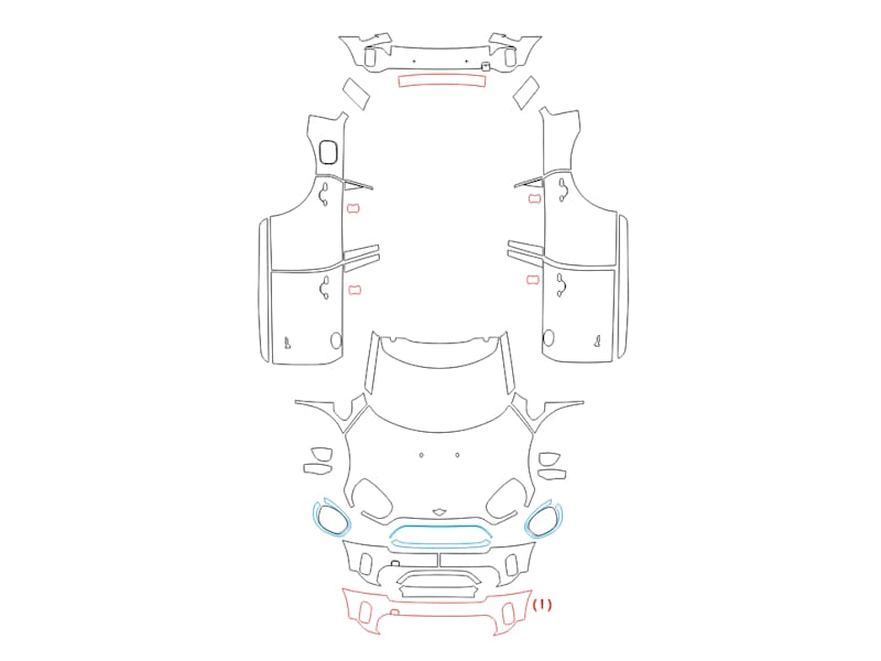 Formatki PPF do karoserii MINI Cooper Countryman ALL4 (2021) – zestaw