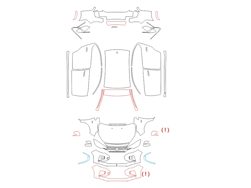 Formatki PPF do karoserii Mitsubishi Mirage (2021) – zestaw