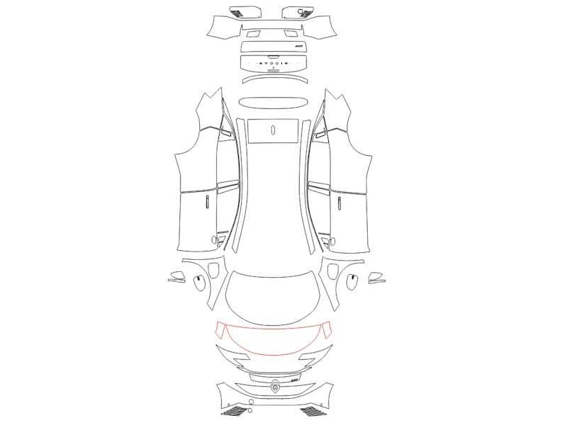 Formatki PPF do karoserii Nissan Leaf (2026) – zestaw