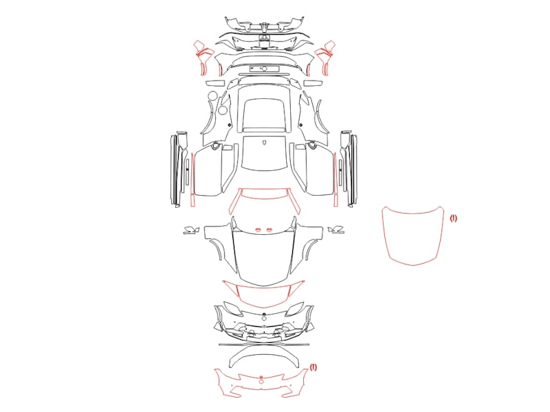 Formatki PPF do karoserii Nissan Z (2023) Nismo – zestaw