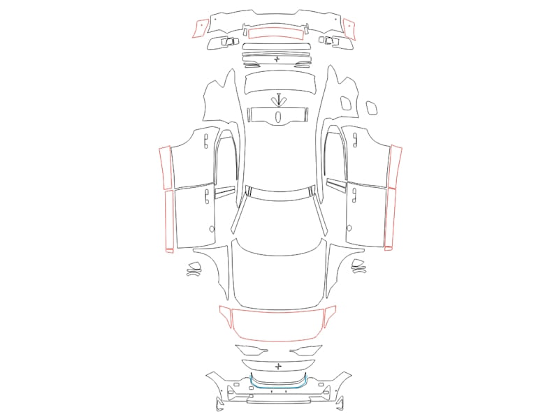 Formatki PPF do karoserii Polestar 2 (2021) – zestaw