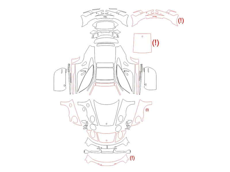 Formatki PPF do karoserii Porsche 911 Turbo Sport Design (2020) – zestaw
