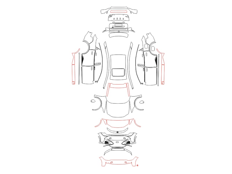 Formatki PPF do karoserii Toyota BZ3 (2024) – zestaw