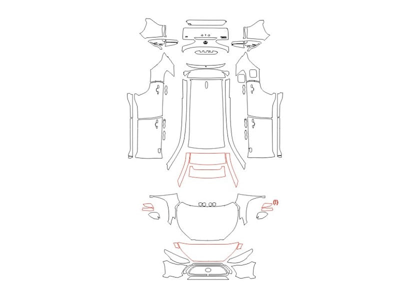 Formatki PPF do karoserii Toyota Corolla Cross (2022) – zestaw