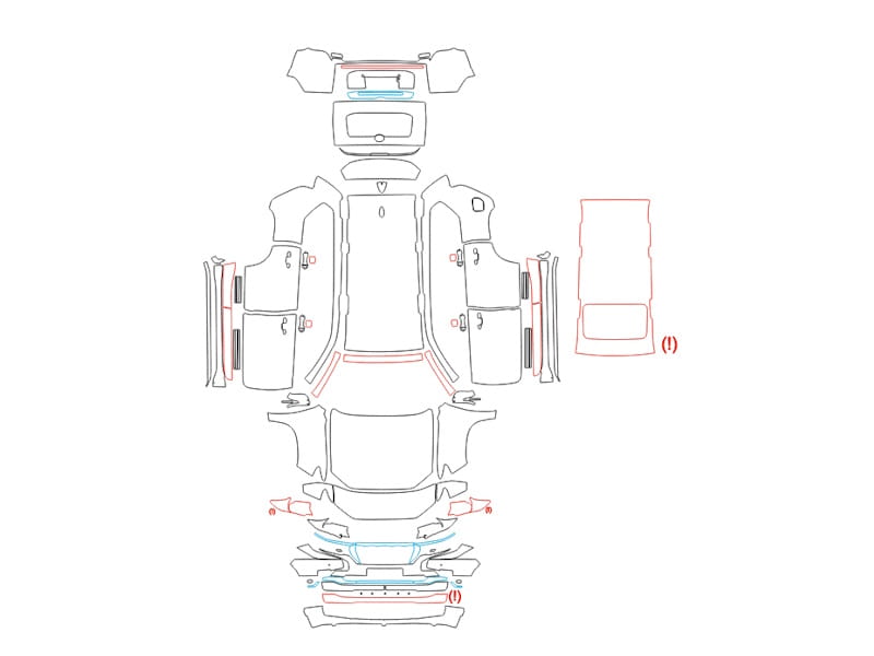 Formatki PPF do karoserii Toyota Land Cruiser Prado 150 (2020) – zestaw
