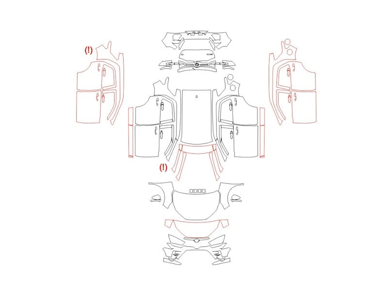 Formatki PPF do karoserii Toyota Raize (2023) – zestaw