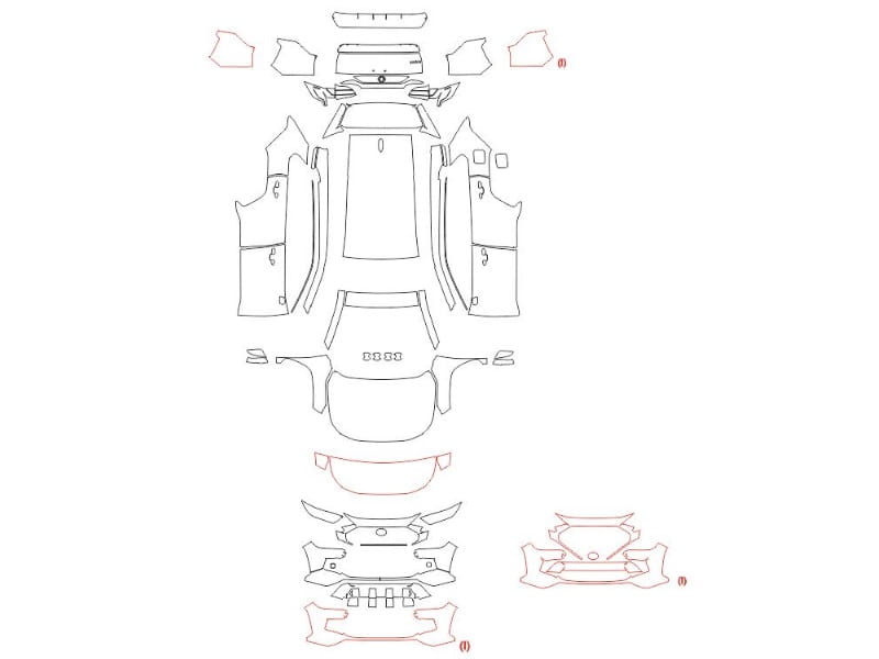 Formatki PPF do karoserii Toyota RAV4 (2019) Adventure – zestaw