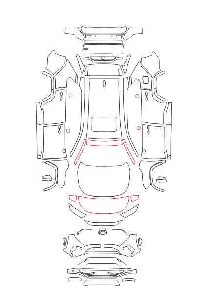 Formatki PPF do karoserii Toyota RAV4 (2021) PHV – zestaw