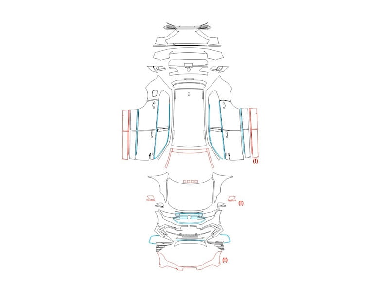 Formatki PPF do karoserii Volkswagen Tiguan (2020) R-Line Allspace – zestaw