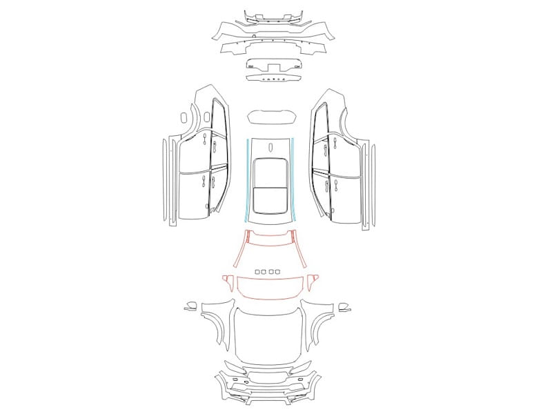 Formatki PPF do karoserii Volvo V90 (2022) Cross Country – zestaw