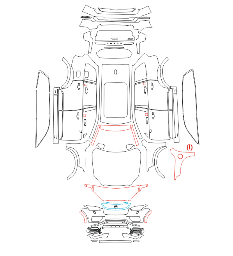 Formatki PPF do karoserii Volvo XC90 (2020) Recharge – zestaw