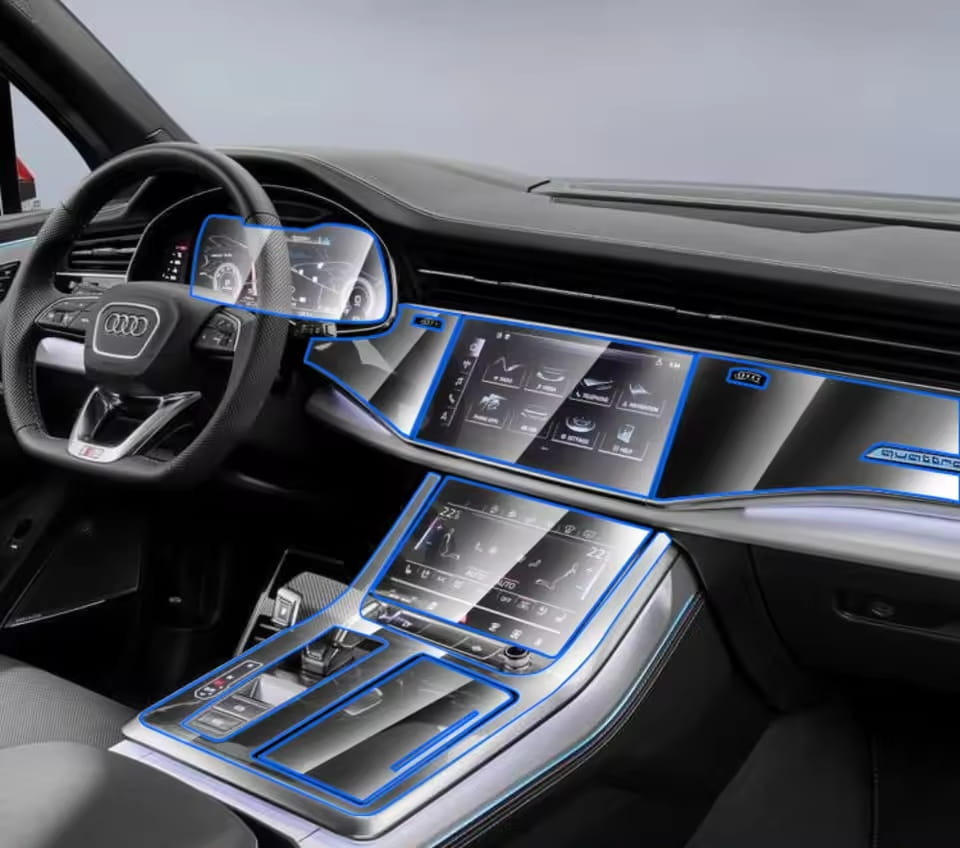 Folia Ochronna PPF do Wnętrza Audi Q7 Q8 2021-2024 Formatki Żel Gratis