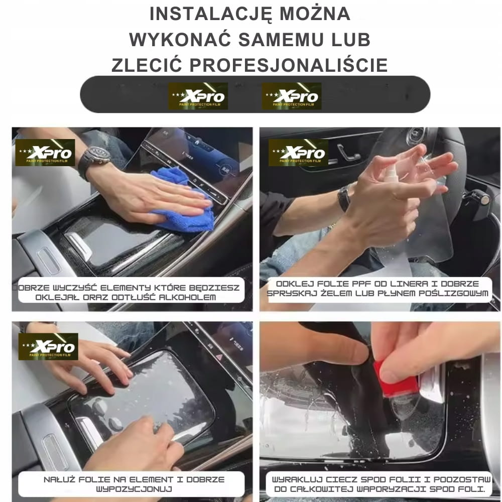 Folia Ochronna PPF do Wnętrza Audi Q7 Q8 2021-2024 Formatki Żel Gratis
