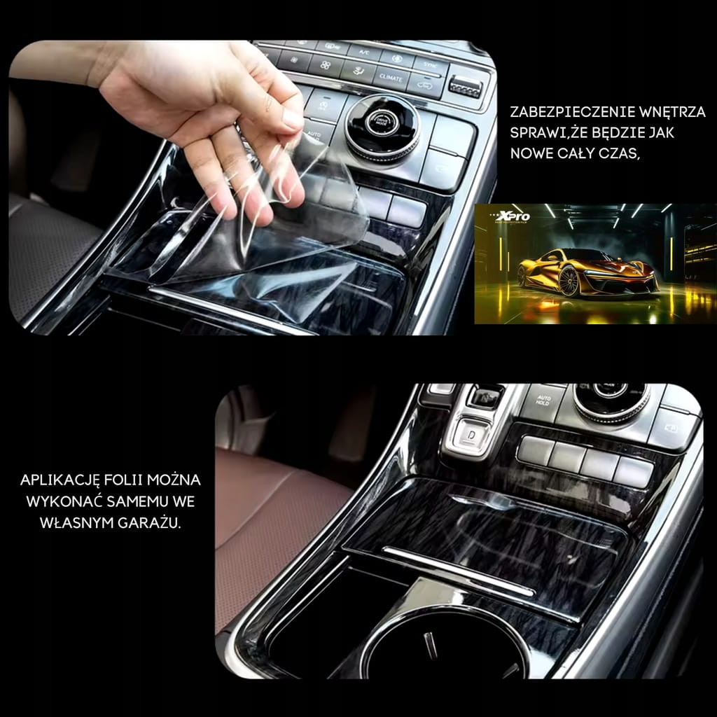 Folia Ochronna PPF do Wnętrza Audi Q7 Q8 2021-2024 Formatki Żel Gratis