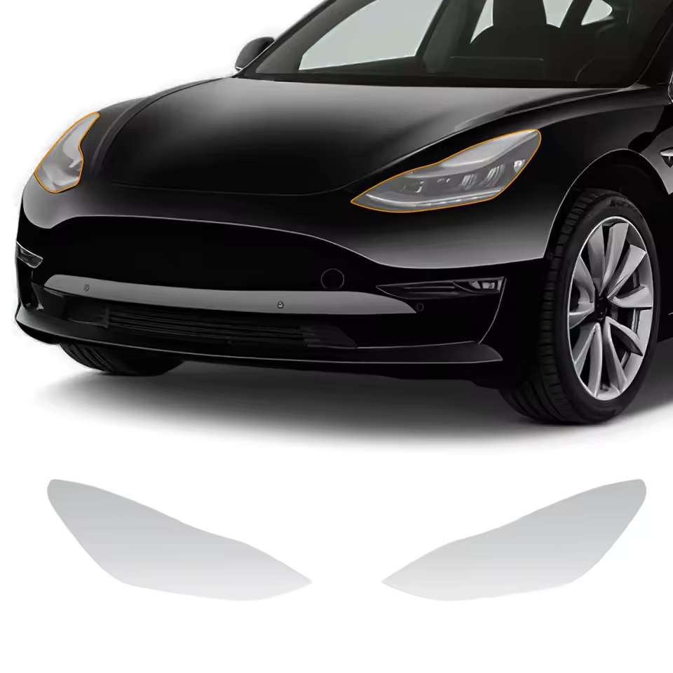 Tesla Model 3 Formatki 2020-2023 Folia Ochronna PPF na lampy Przezroczysta