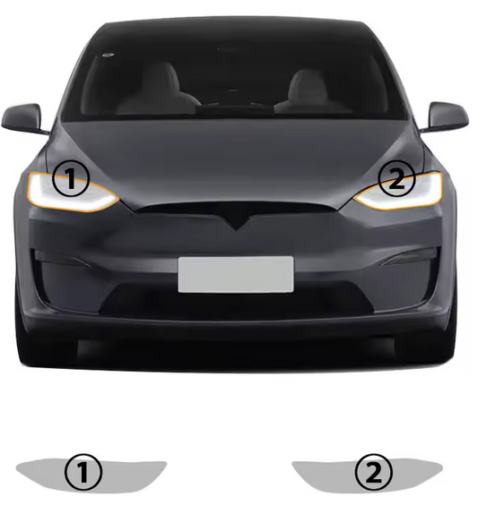 Tesla Model X Formatki 2022-2023 Folia Ochronna PPF na lampy Przezroczysta (1)