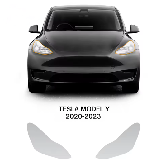 Tesla Model Y Formatki 2020-2023 Folia Ochronna PPF na lampy Przezroczysta